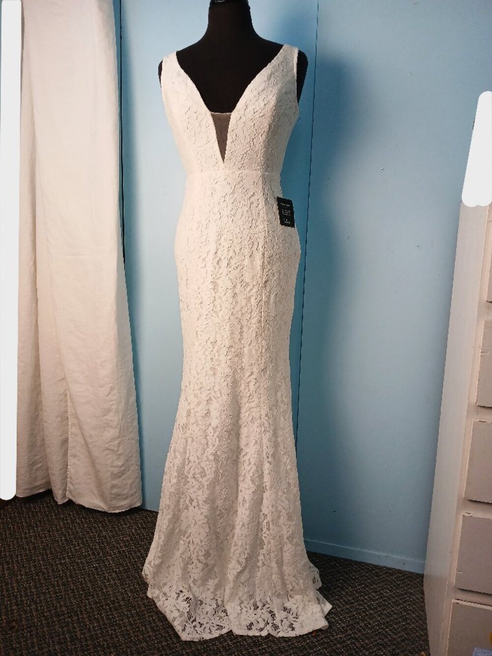 Off-White Lace Gown